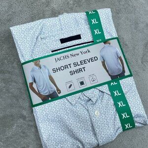 Jachs New York Mens Short Sleeve Shirt Lightweight XL White a0631